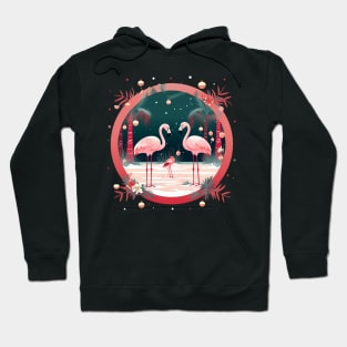 Flamingo Flock Sunset, Xmas,  Love Flamingos Hoodie